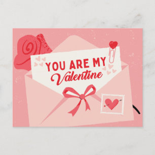 You are my valentine holiday postcard