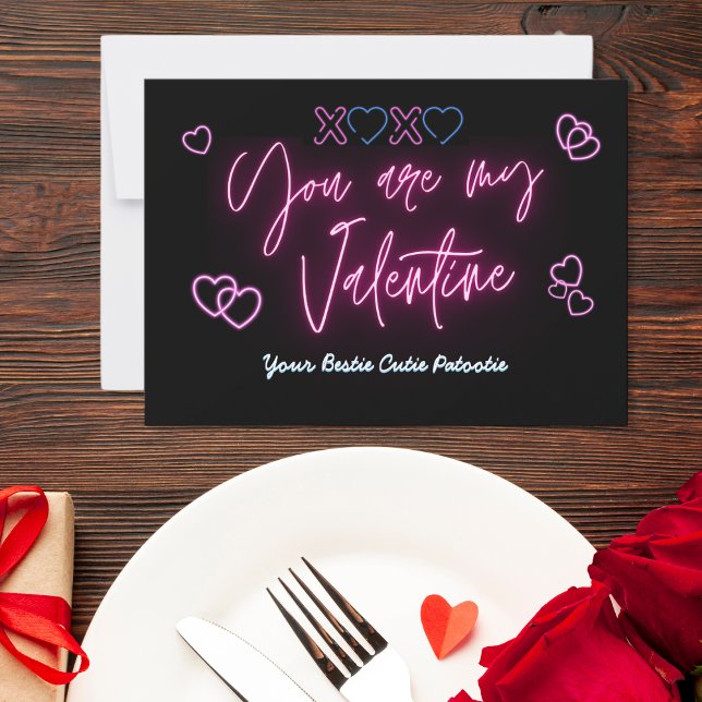 You are my valentine, neon light, holiday card (Creator Uploaded)