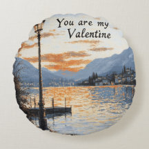 You Are My Valentine Round Pillow