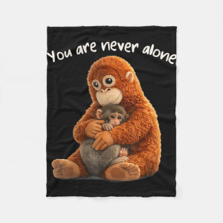 You are never alone punch monkey animal lover fleece blanket