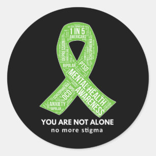 You Are Not Alone 12 Step Recovery Na Aa Mental He Classic Round Sticker