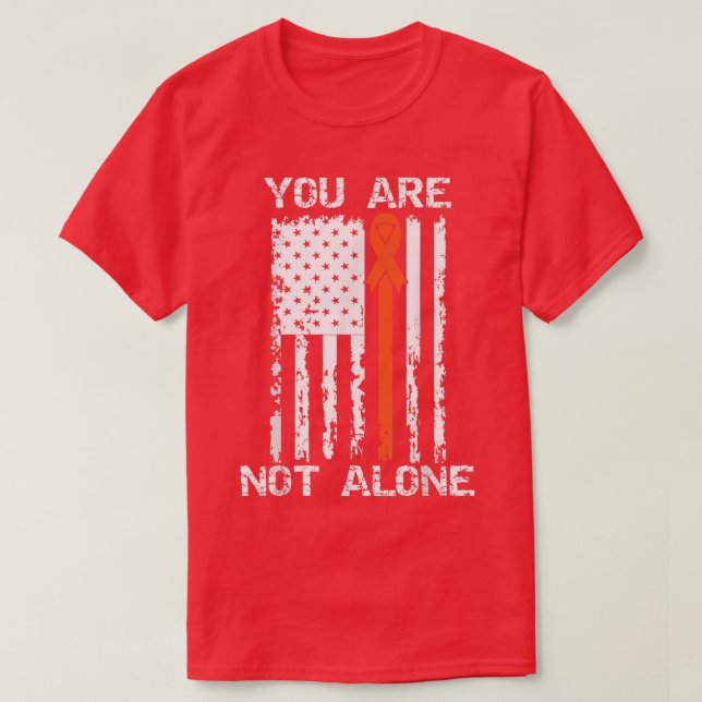 You Are Not Alone ADHD Awareness American Flag Ora T-Shirt (Design Front)