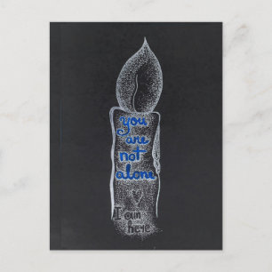 You are not alone candle compassion kindness quote postcard