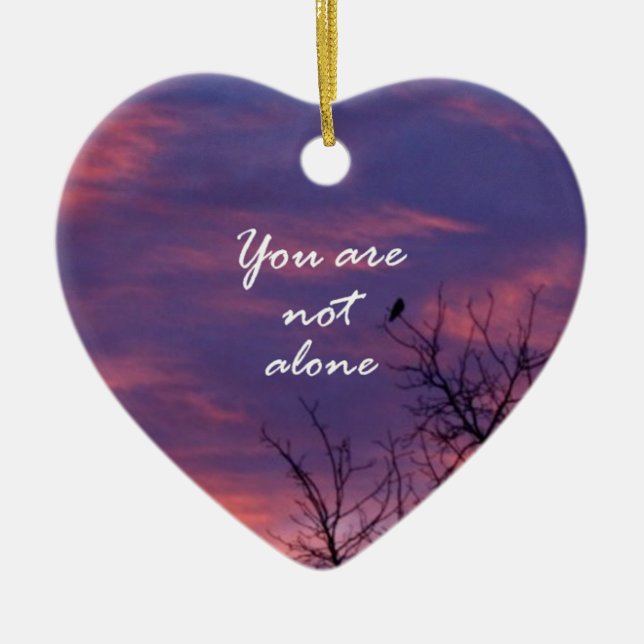 You Are Not Alone Ceramic Tree Decoration (Front)