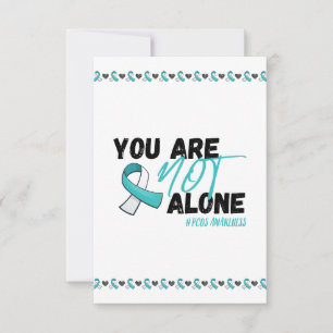 You Are Not Alone PCOS Teal Ribbon Awareness Thank You Card