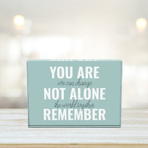 You Are Not Alone Remember Inspiration Mint Photo Block