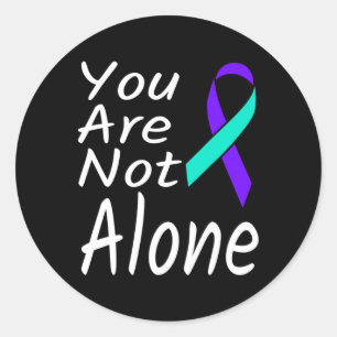 You Are Not Alone Suicide Prevention Ribbon Awaren Classic Round Sticker