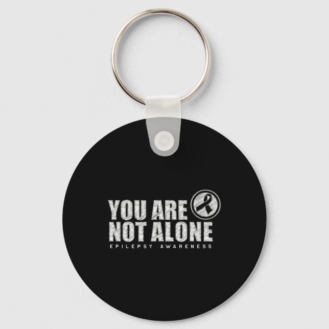 You Are Not Alone Wear Purple Day Epilepsy Awarene Key Ring (Front)