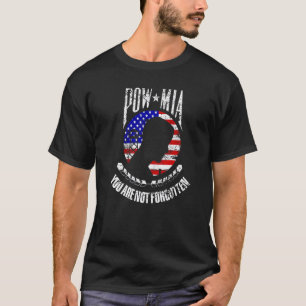 You Are Not Forgotten  Flag Of Usa Pow Mia T-Shirt