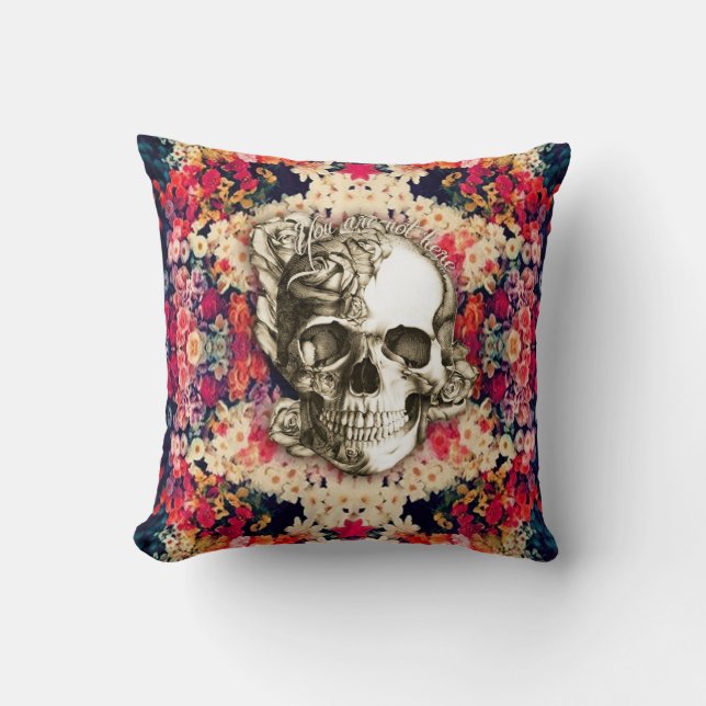 You are not here sugar skull cushion (Front)