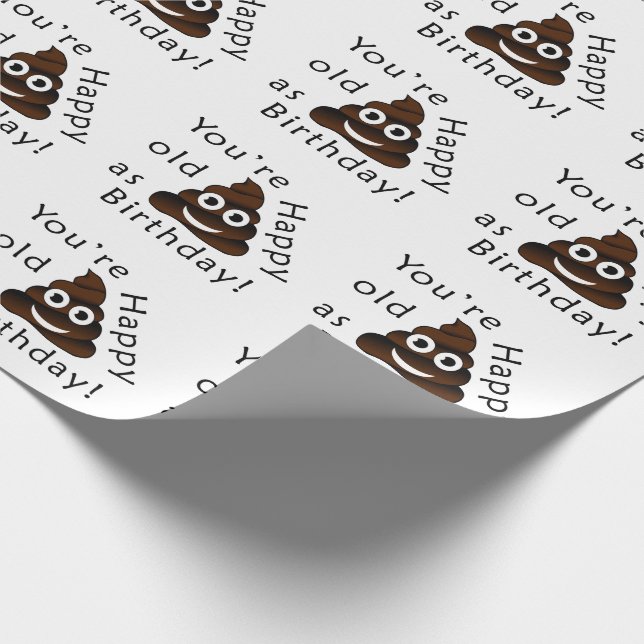 You are old as...Happy Birthday | funny poop emoji Wrapping Paper (Corner)