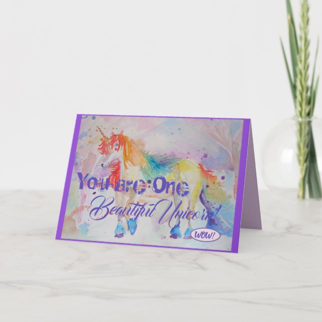 You Are One Beautiful Unicorn! Birthday Card Girls (Front)