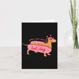 You Are One Hot Dog Dachshund Valentines Heart Gle Card