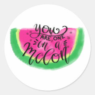 You are One in a Melon Classic Round Sticker