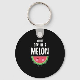 You Are One In a Melon Watermelon Fruit Pun Key Ring