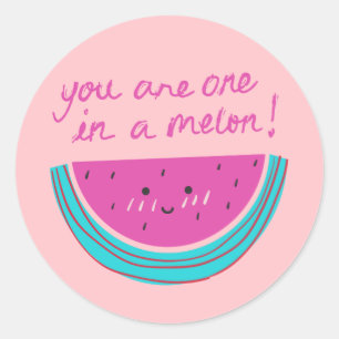 You are one in melon classic round sticker