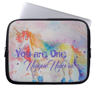 You Are One Unique Unicorn! Girls Pink Unicorns Laptop Sleeve