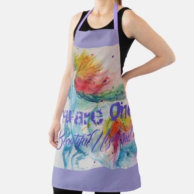 You Are One Unique Unicorn! ladies Girls Purple Apron (Insitu)