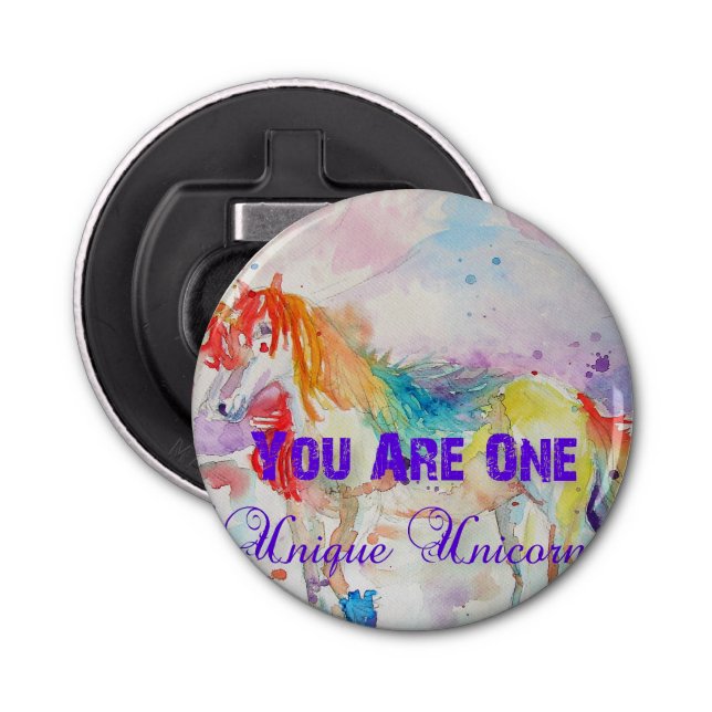 You Are One Unique Unicorn! Postcard ladies Girls Bottle Opener (Front)