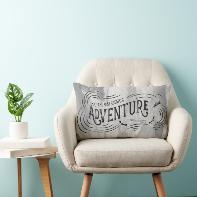 You Are Our Greatest Adventure Watercolor Ink Lumbar Cushion (Chair)