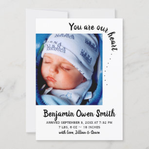 You are our heart . . . Birth Announcement