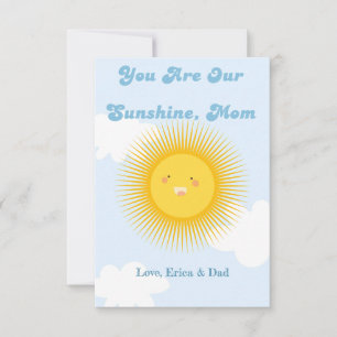 You are our sunshine mum thank you card