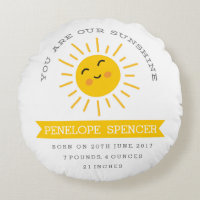 You are our Sunshine - Nursery Baby Stats Pillow