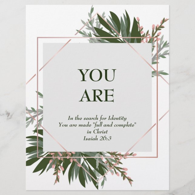 You Are (Poem) Satin Paper (Front)