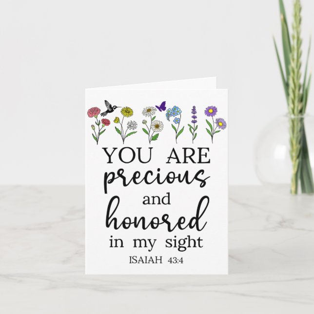 You Are Precious Honored In My Sight Isaiah 43_4 B Card (Front)