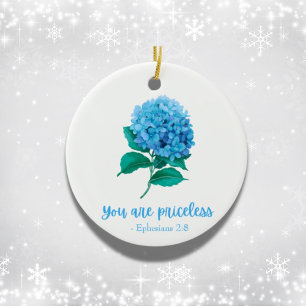 You Are Priceless Christian Faith Scripture Floral Ceramic Tree Decoration
