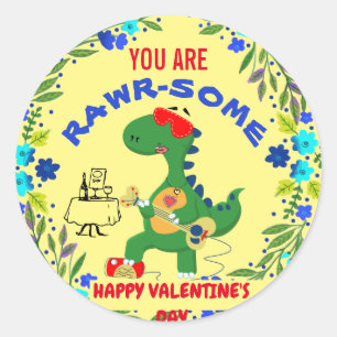 You are Rawrsome - Dinosaur Valentine Sticker