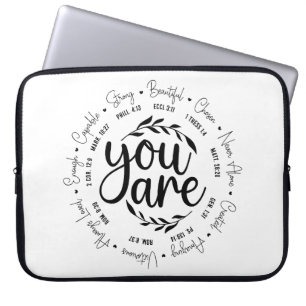"You Are" Religious Inspirational Bible Verse Laptop Sleeve