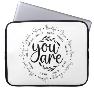 "You Are" Religious Inspirational Bible Verse Laptop Sleeve