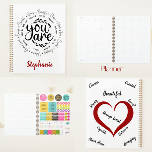 "You Are" Religious Inspirational Bible Verses Planner