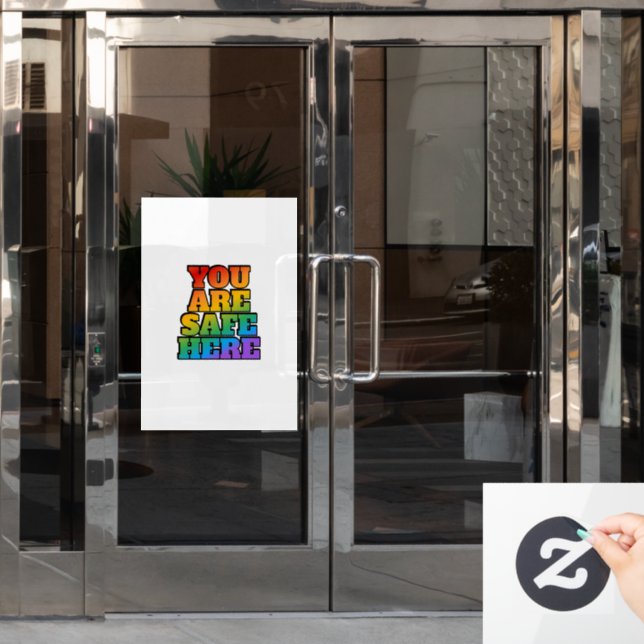 You Are Safe Here - LGBT Safe Space Window Cling (Office Door)