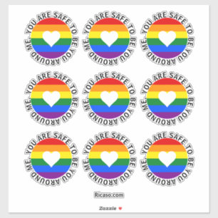 You are safe to be you around me rainbow heart