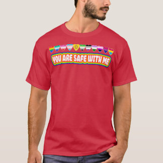 You Are Safe With Me LGBT Friendly Rainbow T-Shirt