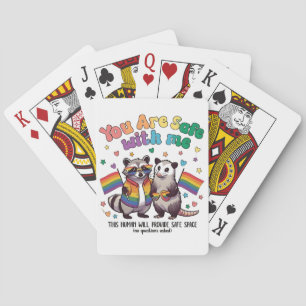 You Are Safe With Me LGBT Racoon Animal  Playing Cards