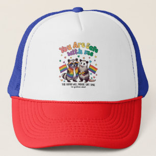 You Are Safe With Me LGBT Racoon Animal Trucker Hat