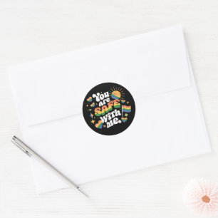 You are Safe with Me LGBT Rainbow Gay Classic Round Sticker