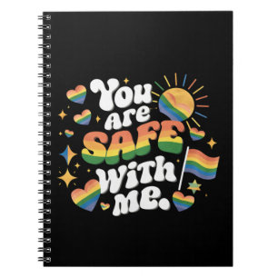 You are Safe with Me LGBT Rainbow Gay Notebook