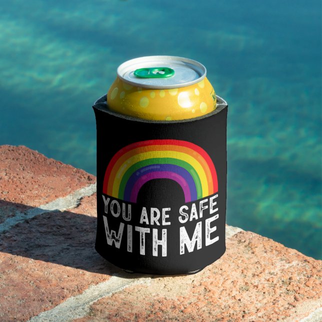 You Are Safe With Me LGBTQ Pride Month Rainbow  Can Cooler (In Situ Pool)