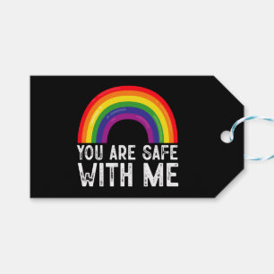 You Are Safe With Me LGBTQ Pride Month Rainbow Gift Tags