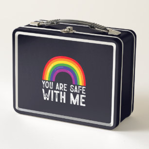 You Are Safe With Me LGBTQ Pride Month Rainbow  Metal Lunch Box