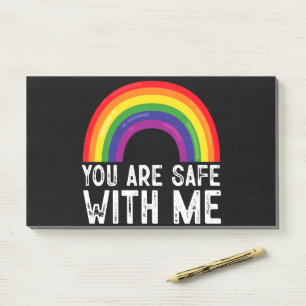 You Are Safe With Me LGBTQ Pride Month Rainbow Post-it Notes