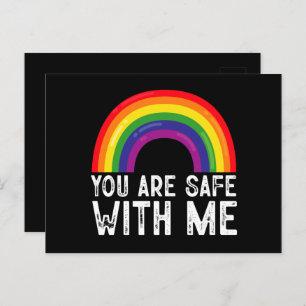 You Are Safe With Me LGBTQ Pride Month Rainbow  Postcard