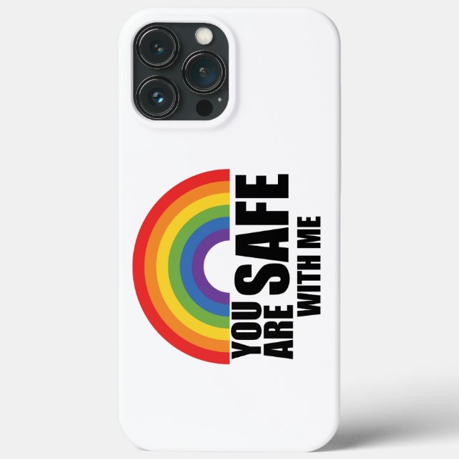 You Are Safe With Me LGBTQ Rainbow Pride  Case-Mate iPhone Case (Back)