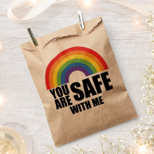 You Are Safe With Me LGBTQ Rainbow Pride Favour Bags