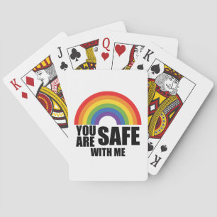 You Are Safe With Me LGBTQ Rainbow Pride  Playing Cards