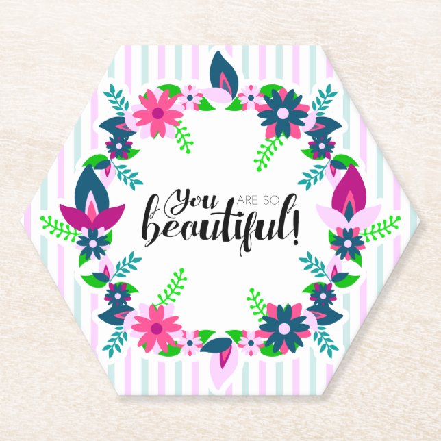 You are so Beautiful! Paper Coaster (Front)